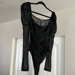 Black Mesh Bodysuit